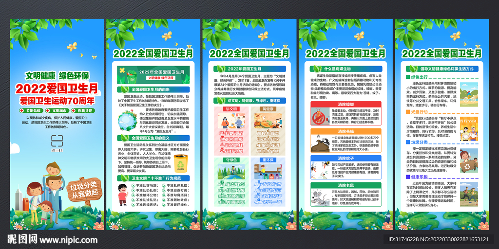 2022年爱国卫生月展架
