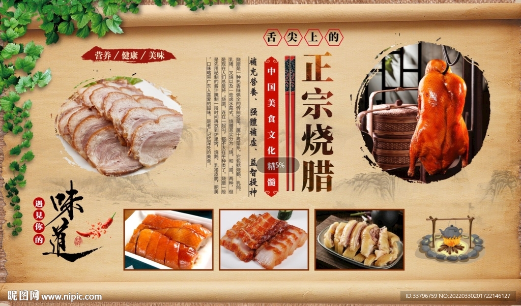 烧腊背景墙