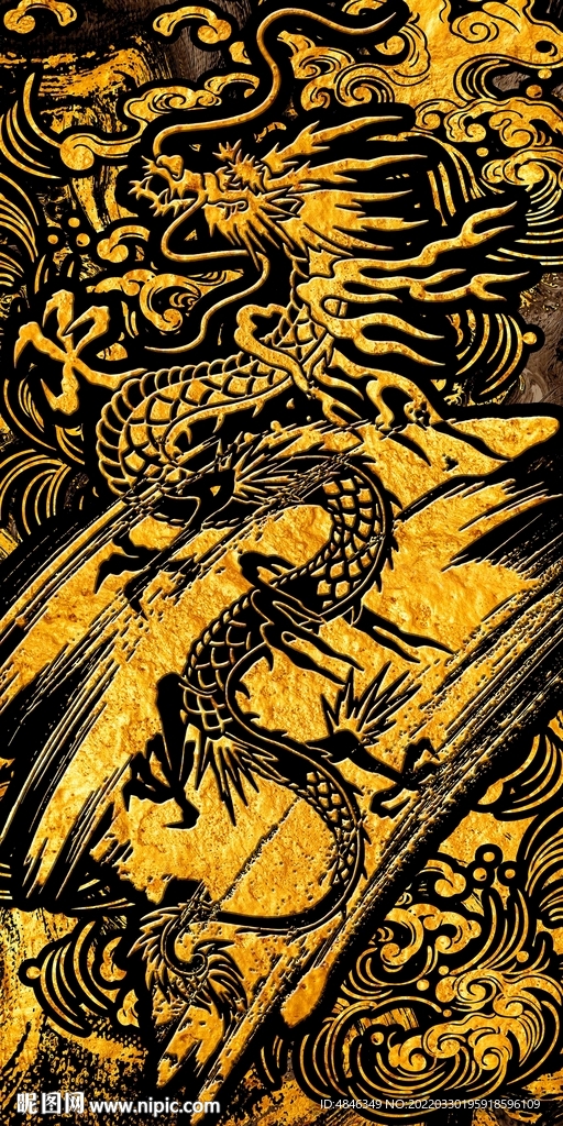 轻奢金龙玄关装饰画