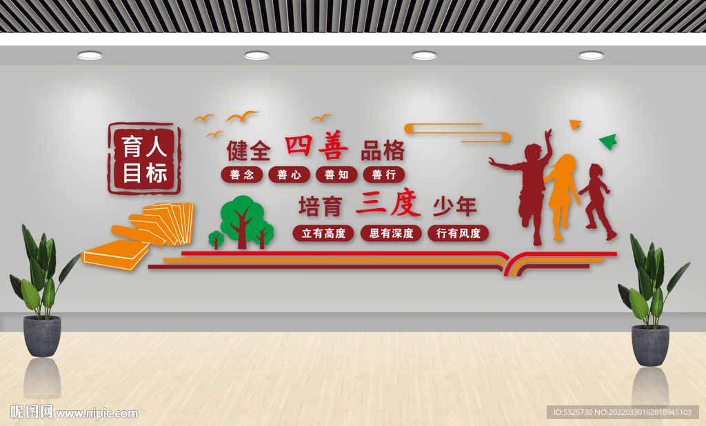 校园文化墙育人目标