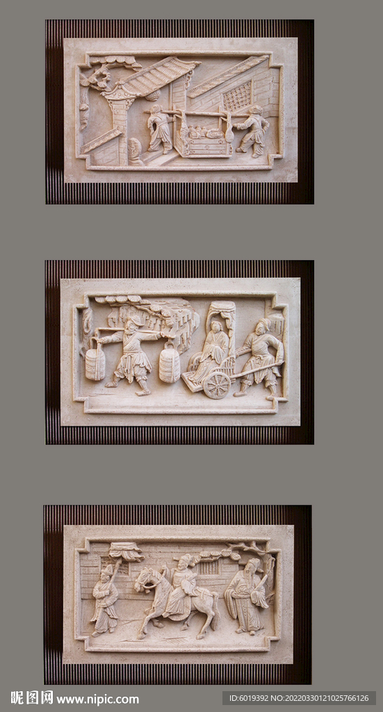 古代 人物 壁雕 国画 