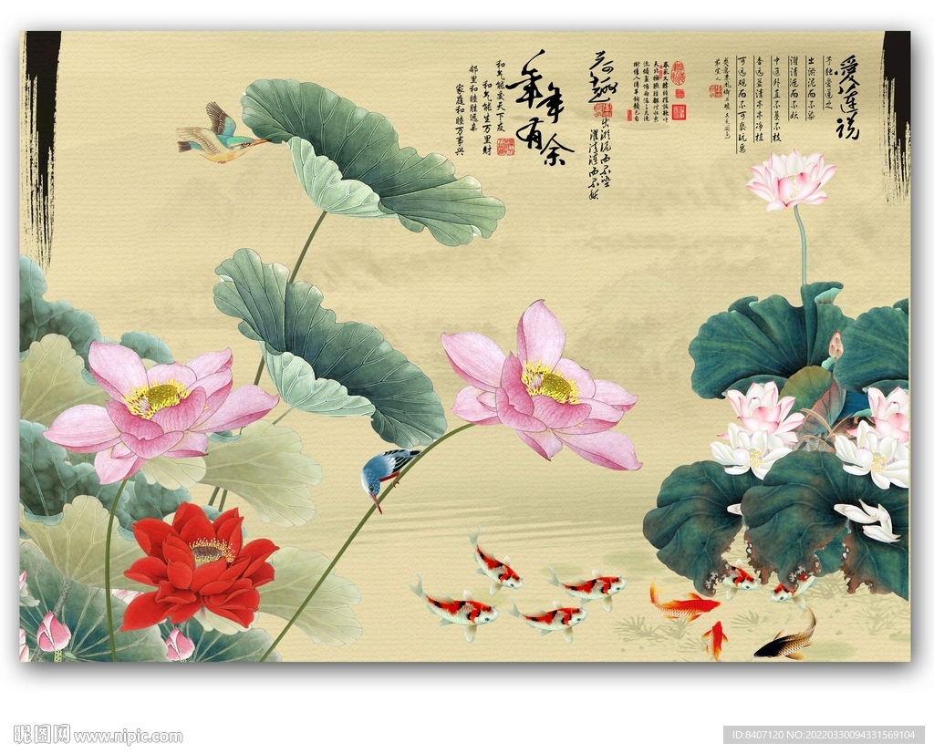 中国画荷花