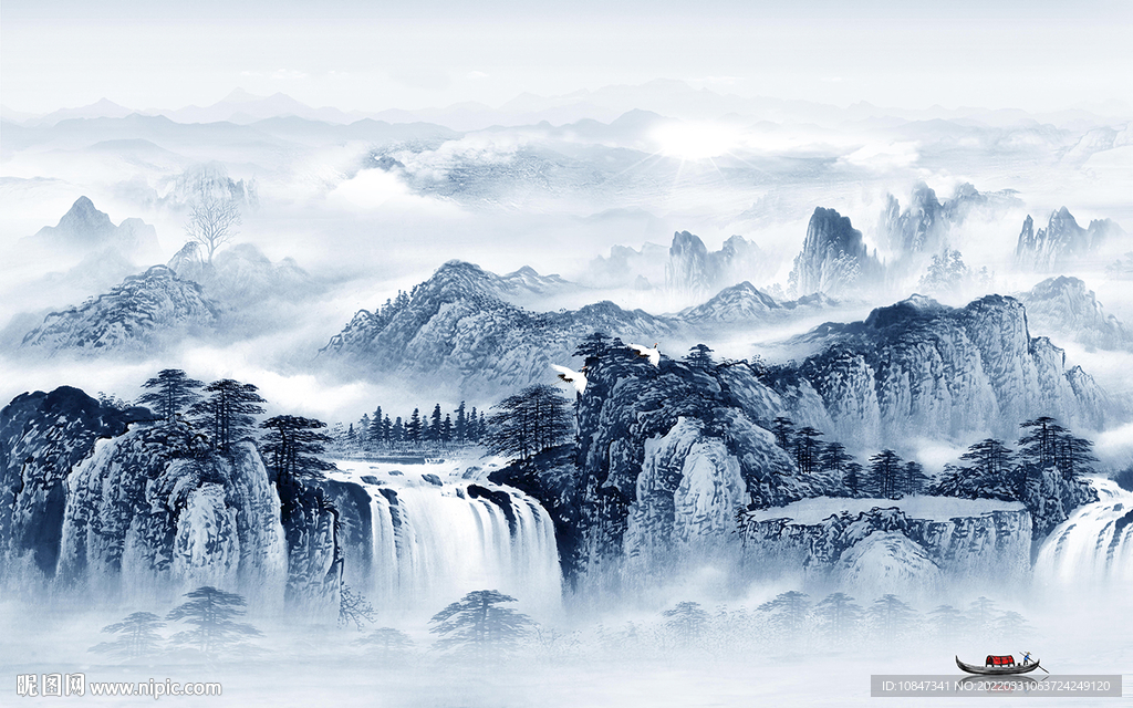中国风高端山水新画 TIF分层