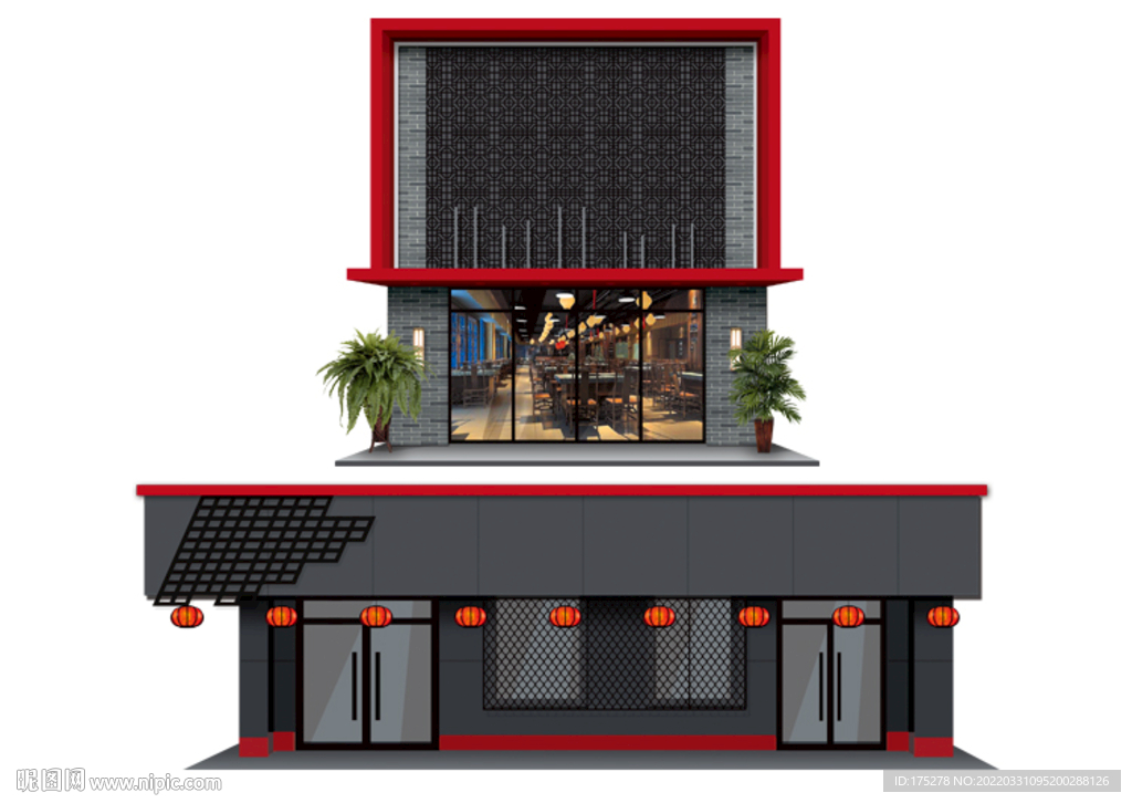 餐饮门头 饭店门头 饭店招牌 