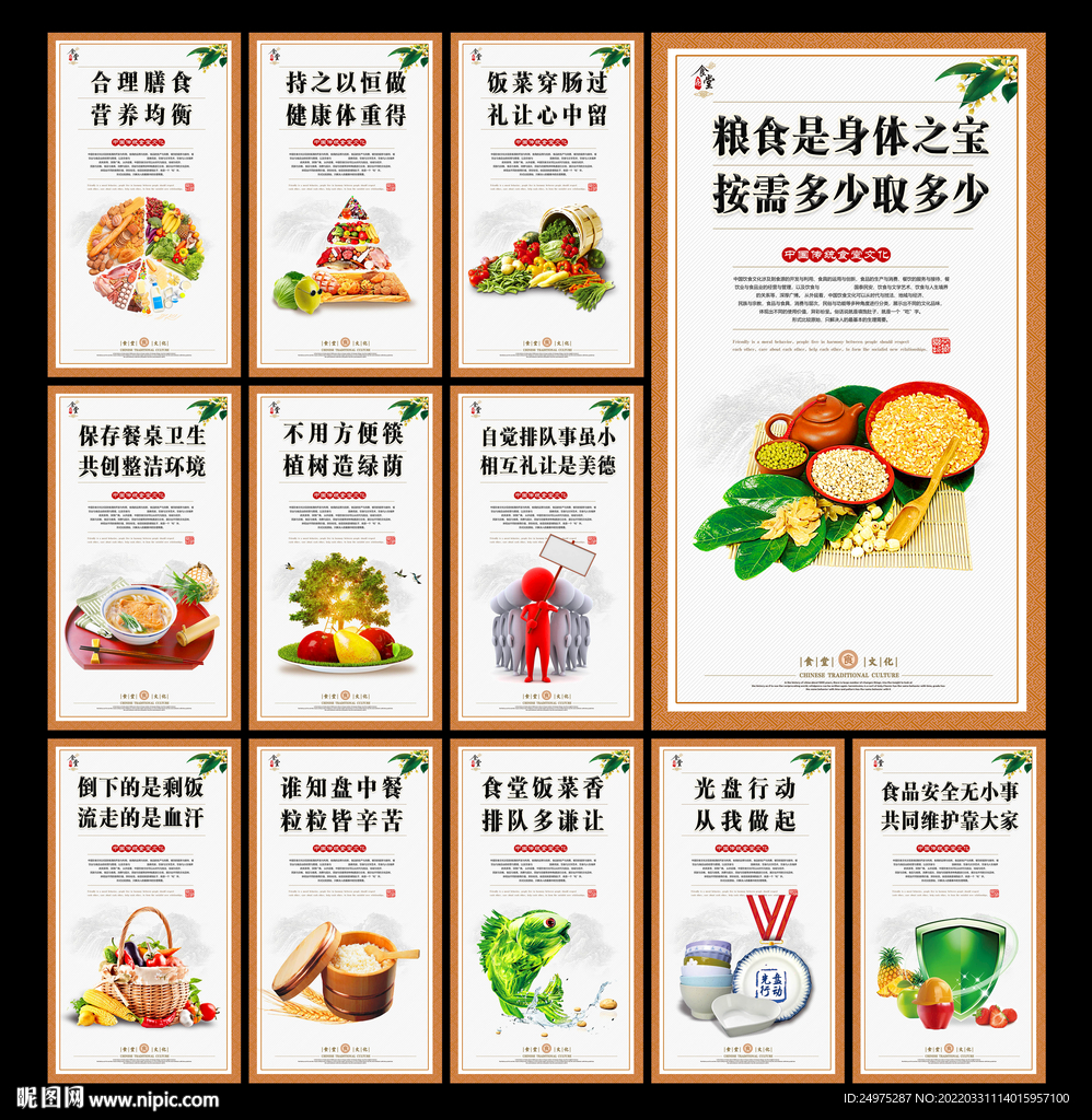 食堂文化宣传展板