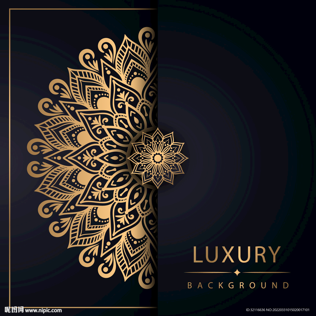 ai矢量古典金色曼陀罗高端商务