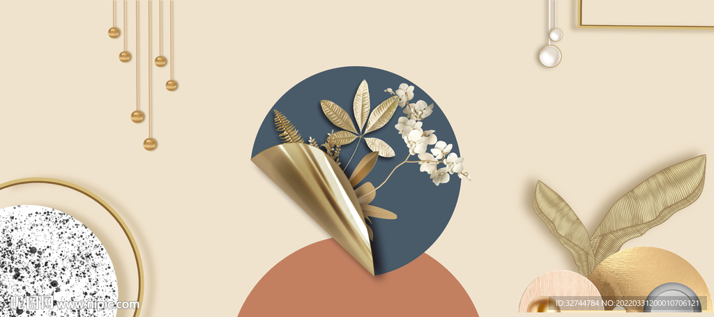 金色花卉装饰画