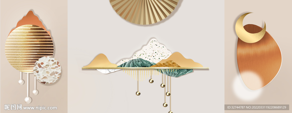 金色山水装饰画