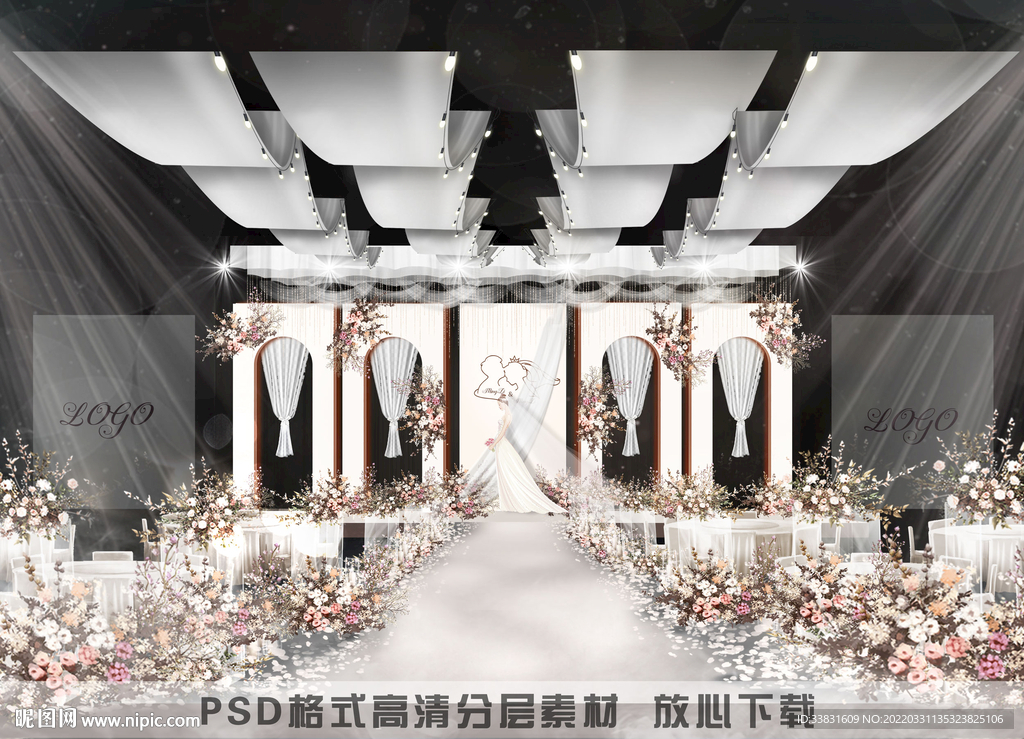 欧式白色婚礼效果图