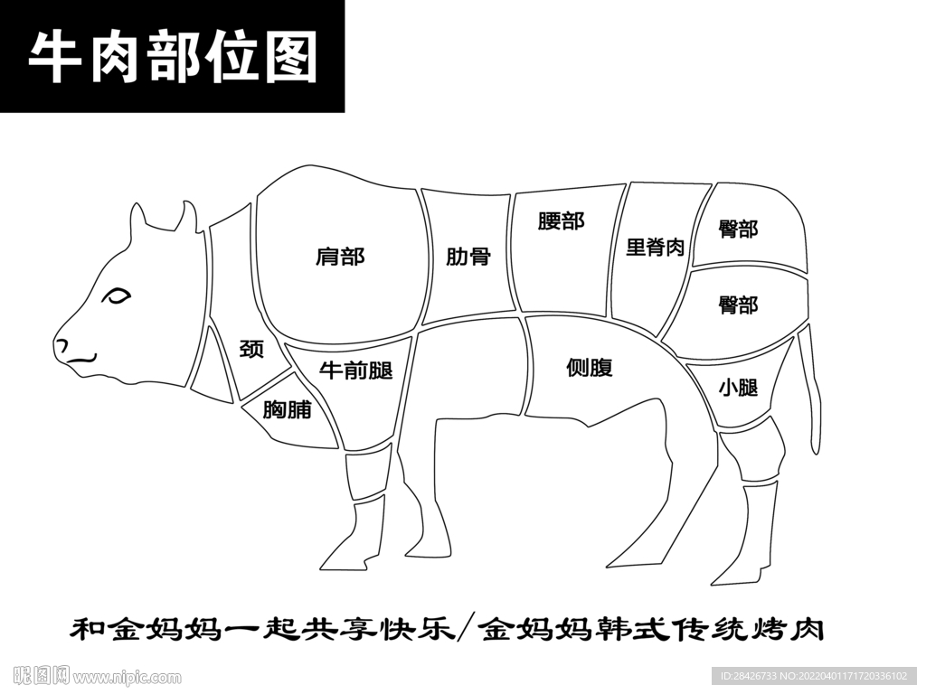 2022牛肉部位图分切图分层