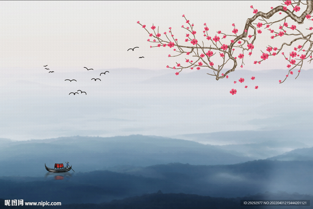 新中式花鸟山水