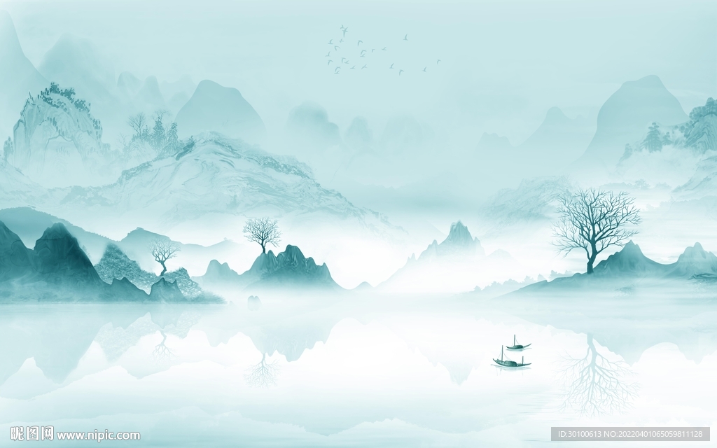 水墨新上架山水画 tif分层