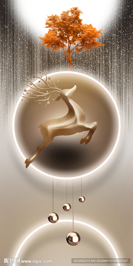 麋鹿浪漫星空玄关