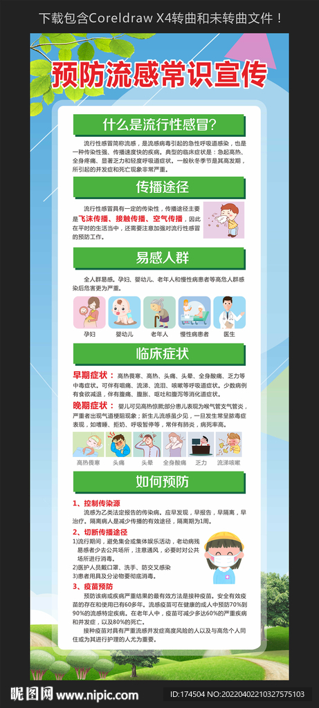 预防流感常识宣传展架