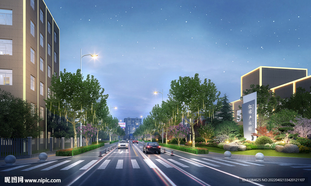 道路效果图景观效果图夜景效果图