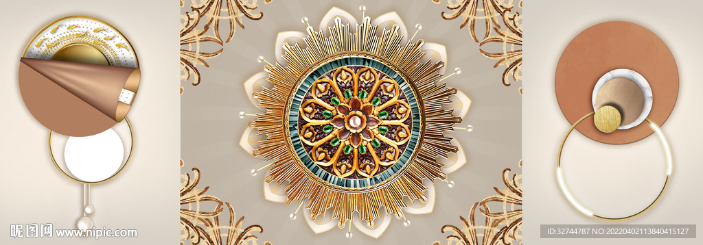 金箔花卉装饰画