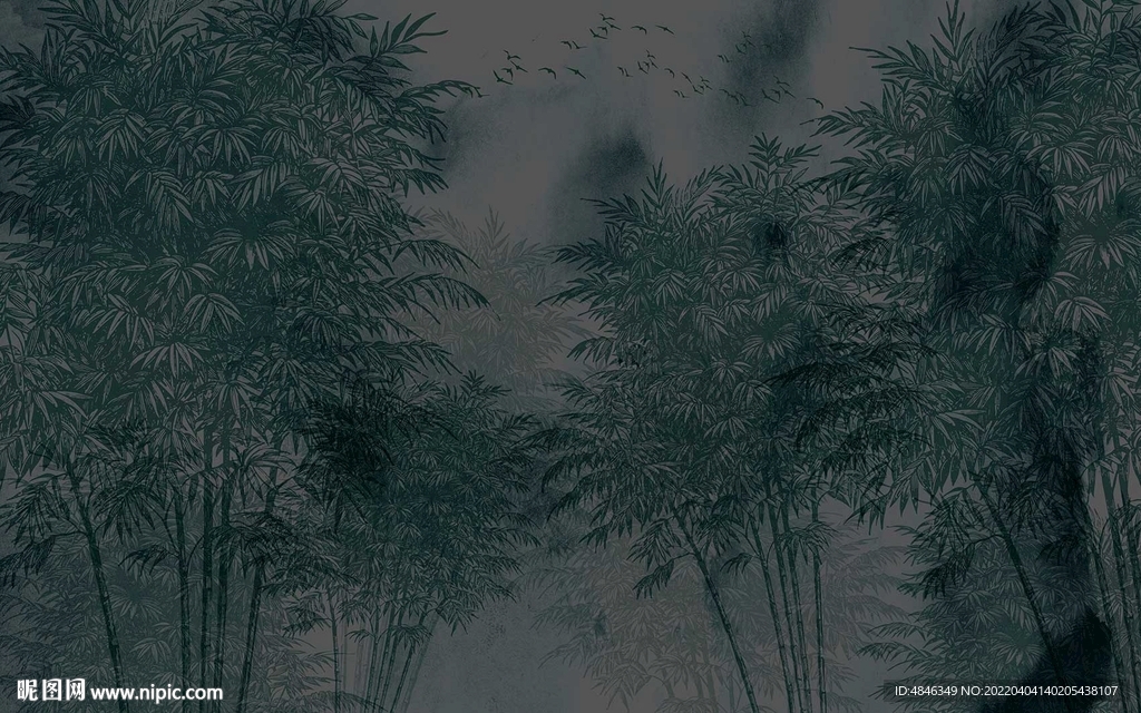 森林树林现代简约背景墙