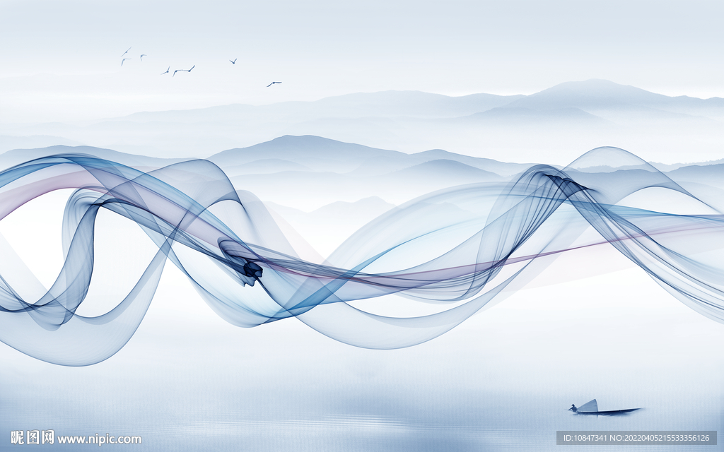 线条 高档背景山水 TIF分层