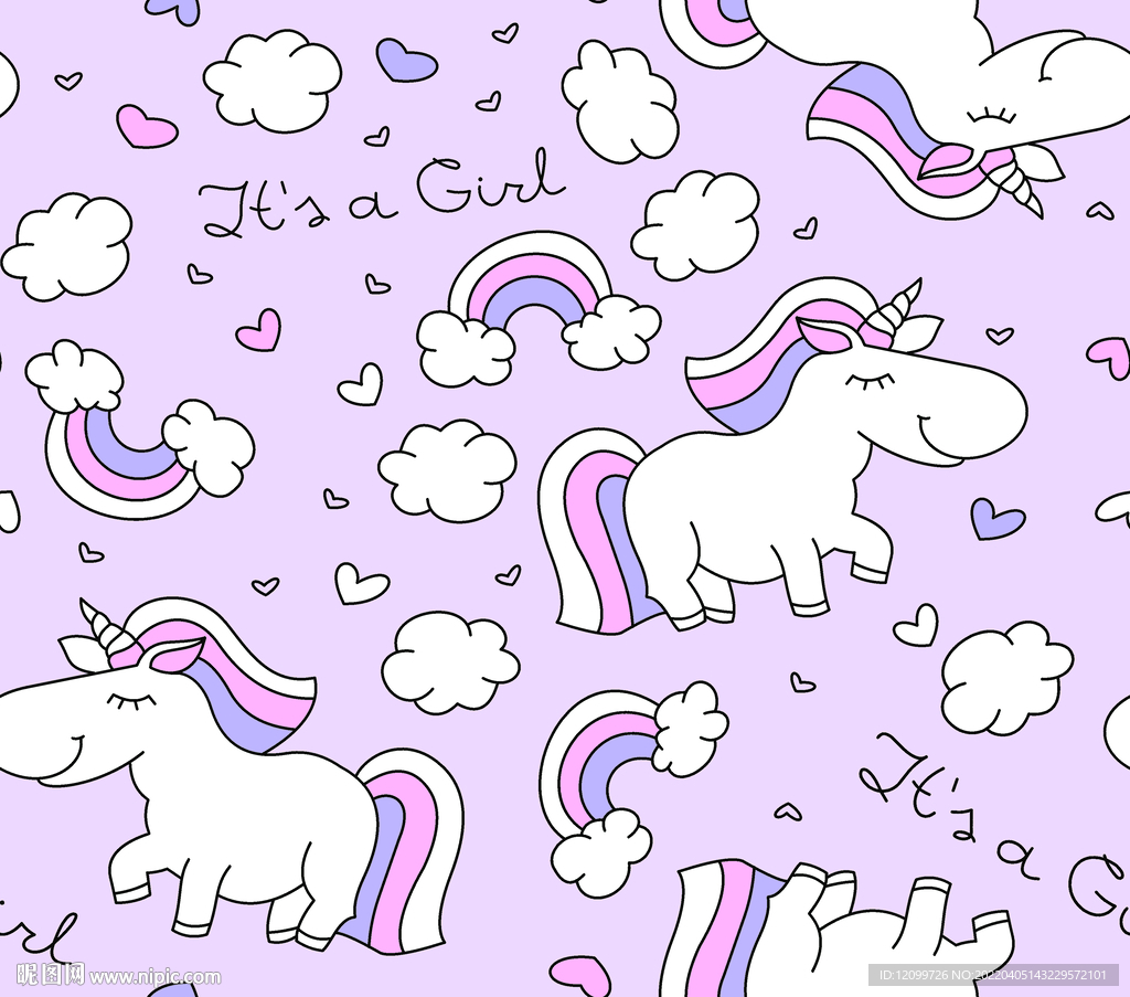 数码大牌马花 印花云朵