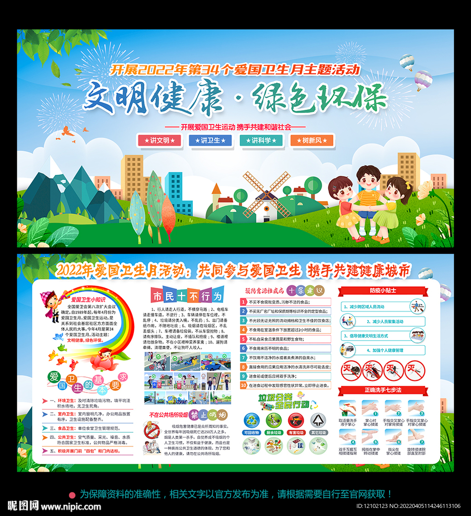 2022年爱国卫生月宣传展板