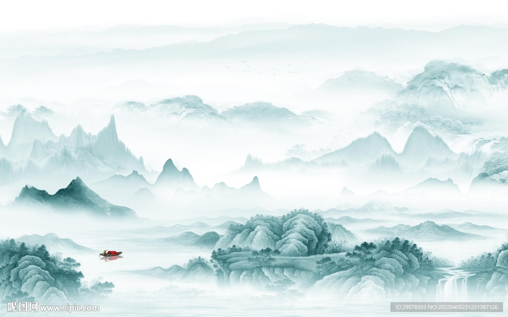 爆款 背景高清山水 TIF分层