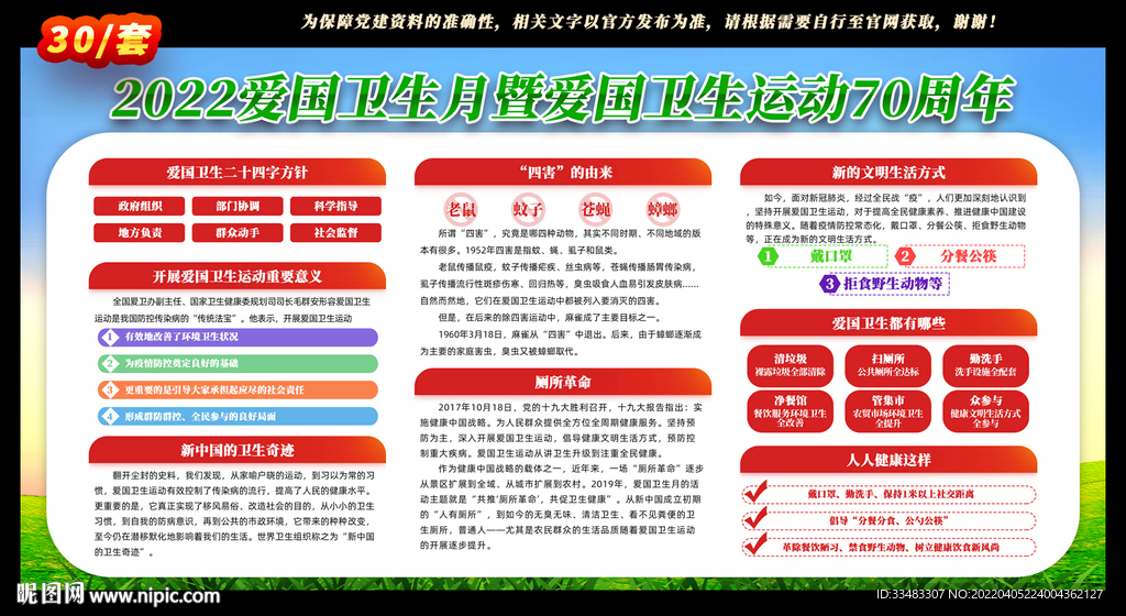 2022爱国卫生月展板