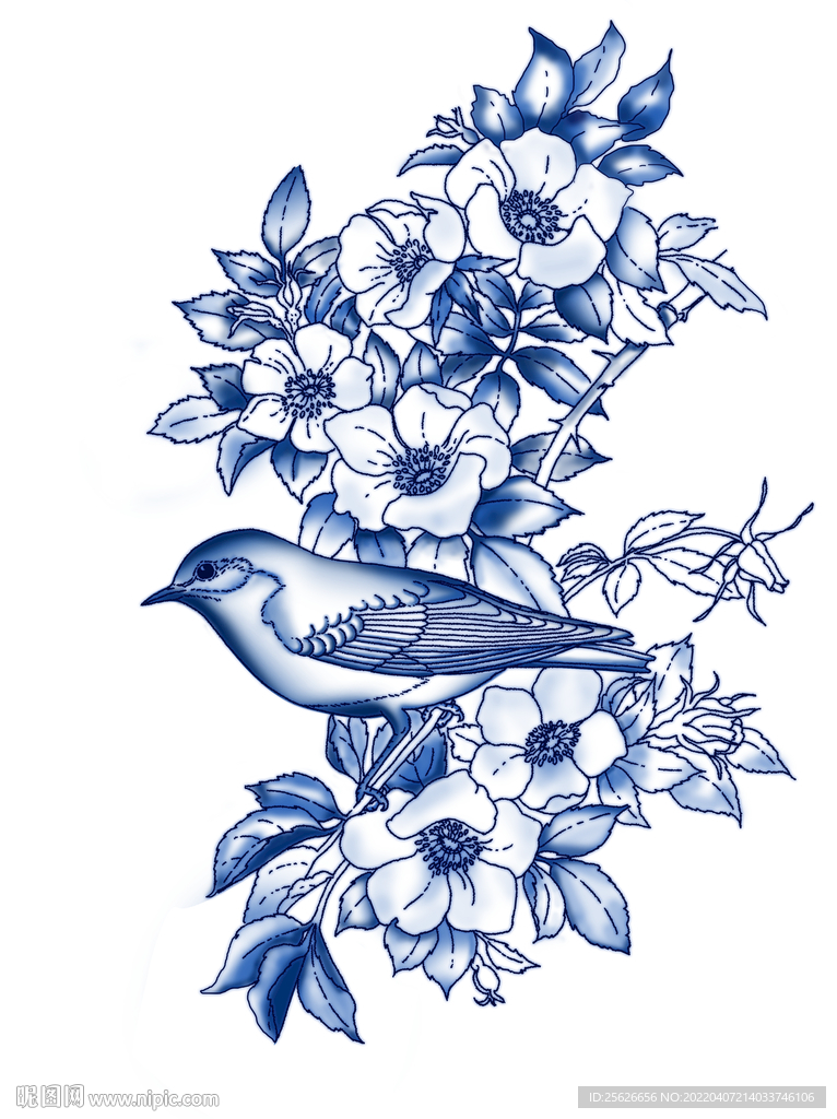 花鸟国画分层文件