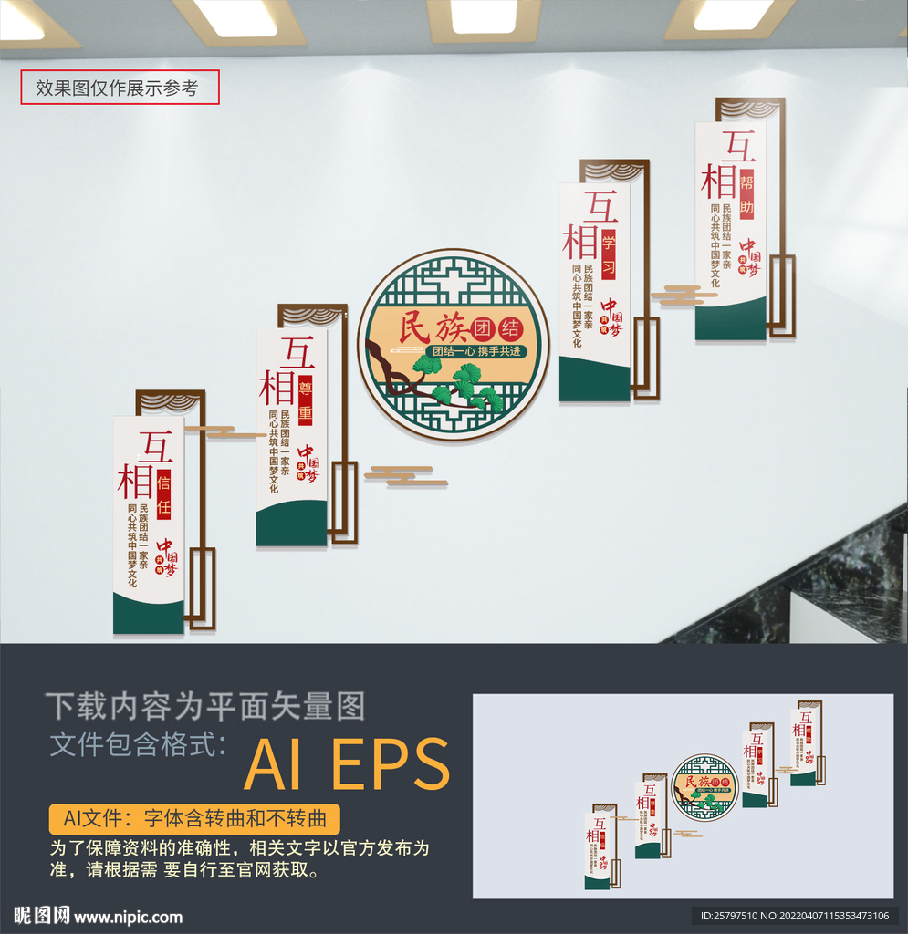 民族团结楼梯文化墙