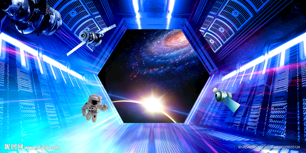 炫酷梦幻星云宇宙背景墙