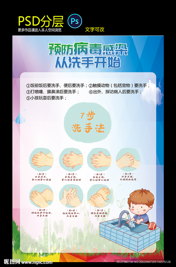 七步洗手法