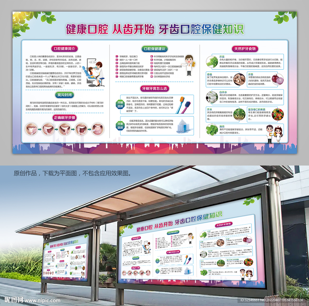 牙齿口腔健康知识灯箱展架宣传栏