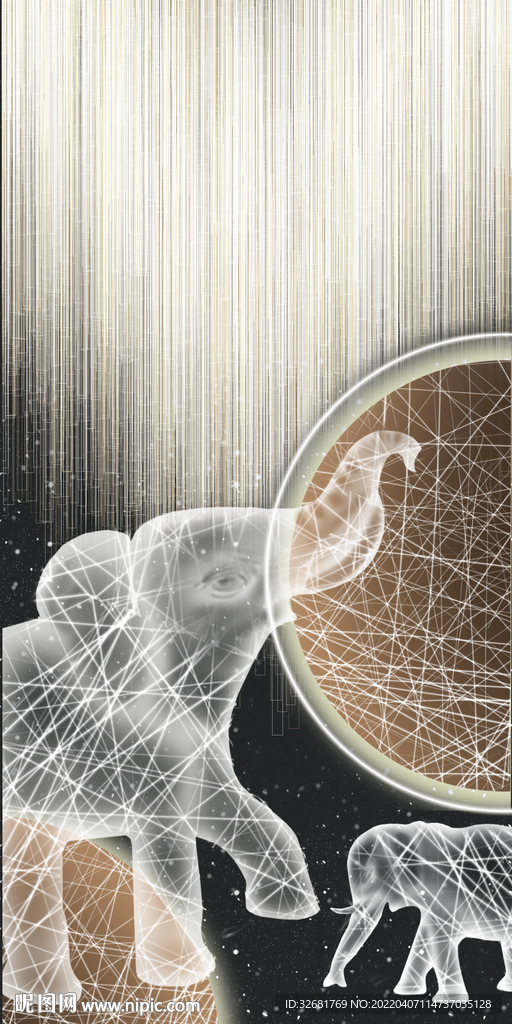 大象星空装饰画玄关