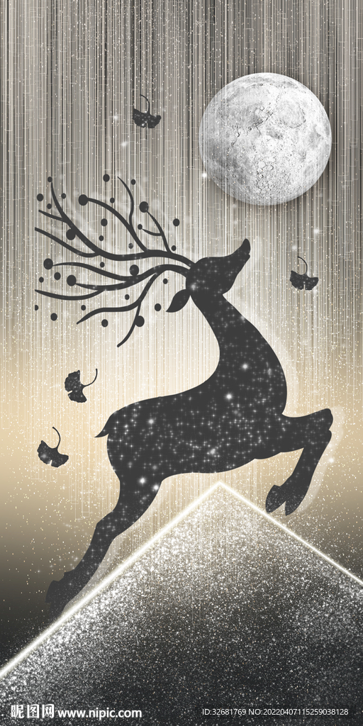 浪漫麋鹿装饰画