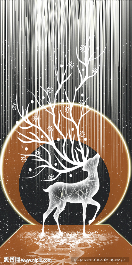 梦幻麋鹿装饰画