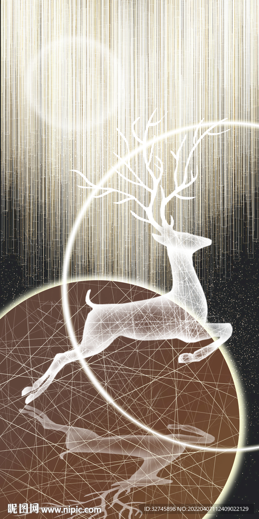 星空麋鹿装饰画