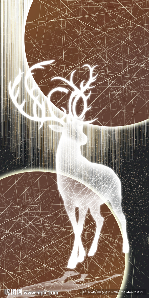 星空麋鹿装饰画