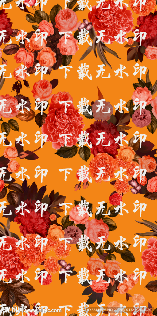 复古手绘花