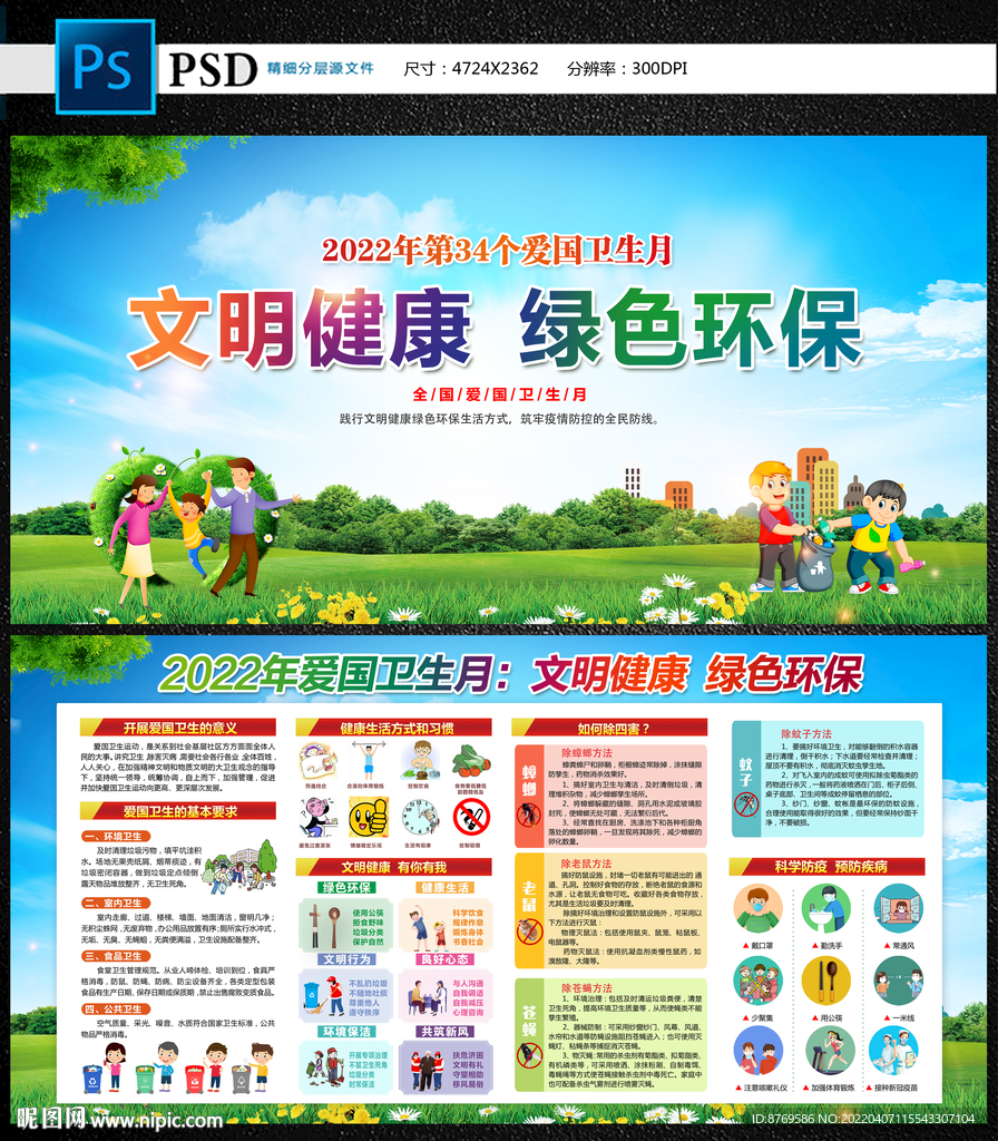 2022年爱国卫生月宣传栏