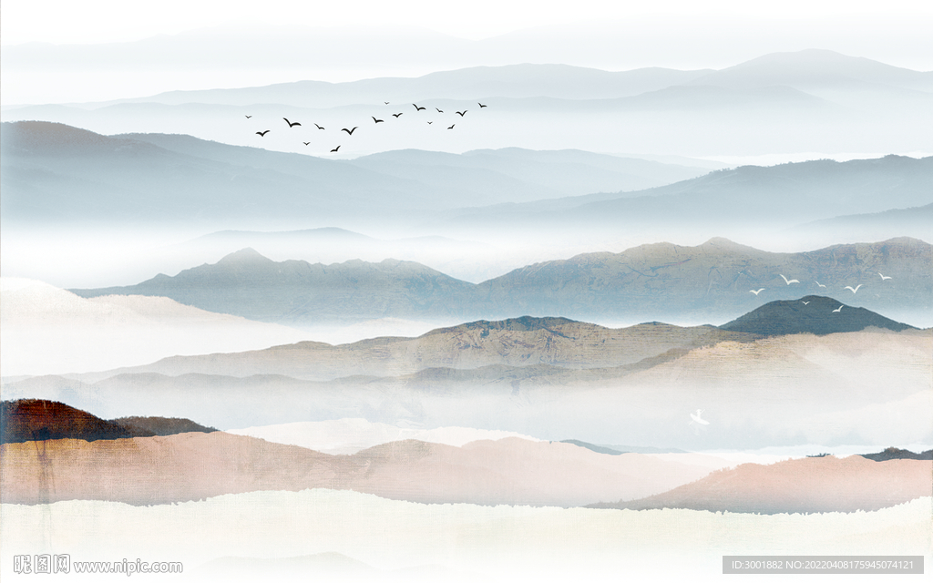 轻奢装饰画 新中式山水画