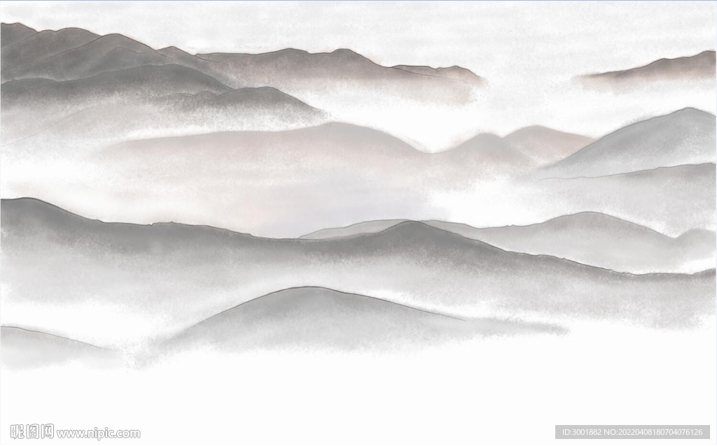 轻奢装饰画 新中式水墨山水画