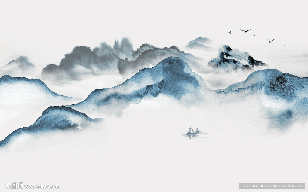 轻奢装饰画 新中式山水画