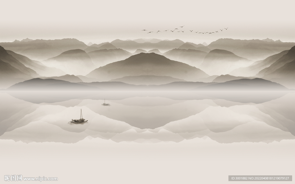 轻奢装饰画 新中式山水画