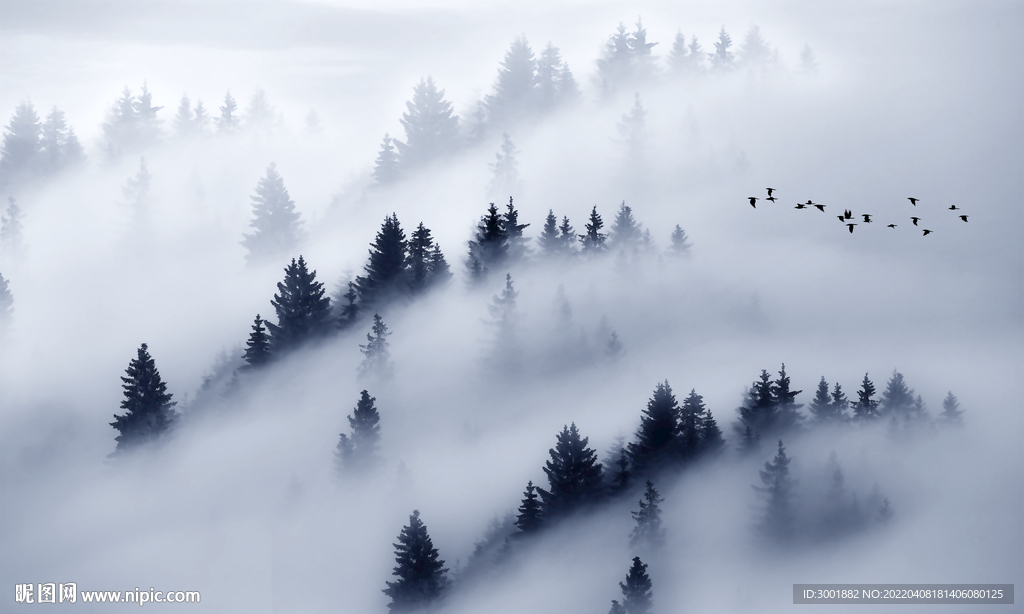 轻奢装饰画 新中式森林风