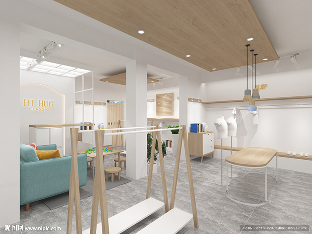 现代时尚北欧风童装店模型淘宝