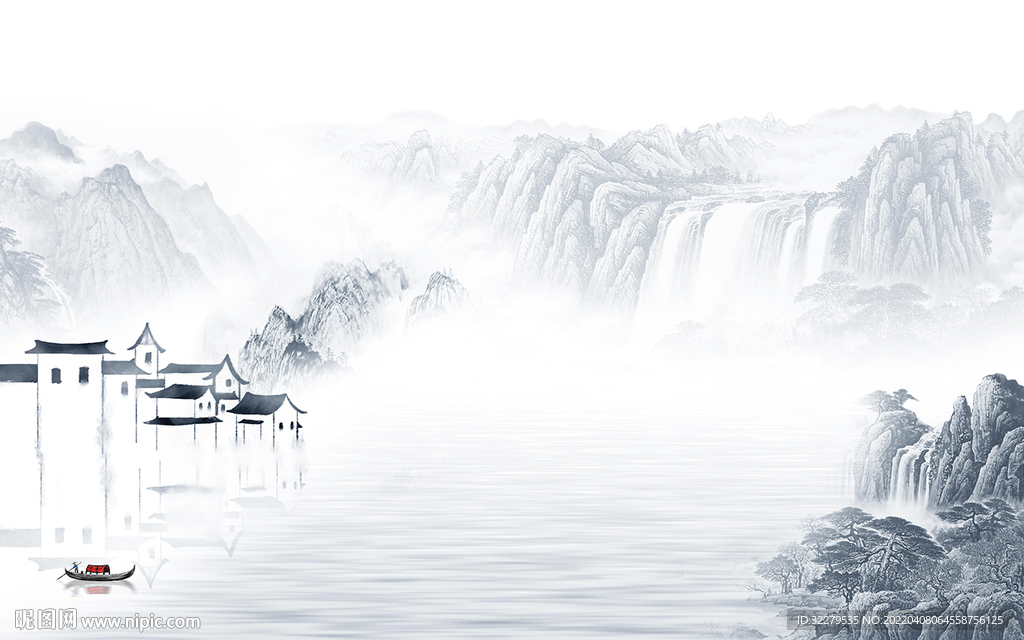 现代 别墅现代山水 TIF分层