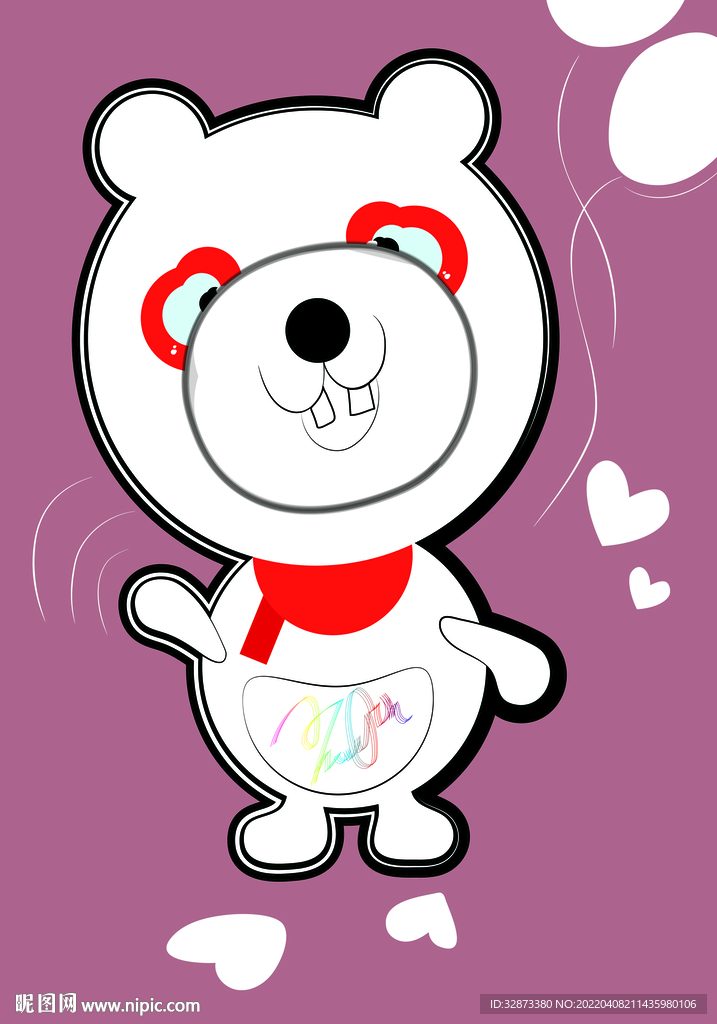 原创手绘可爱卡通小熊