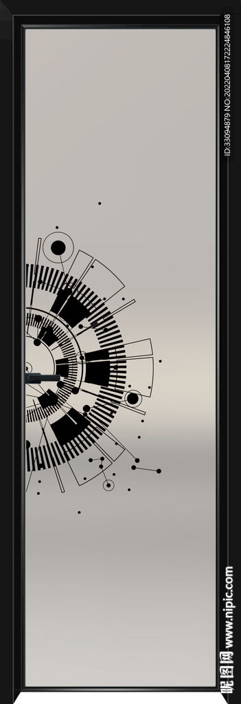高清分层透明底平开门打印图