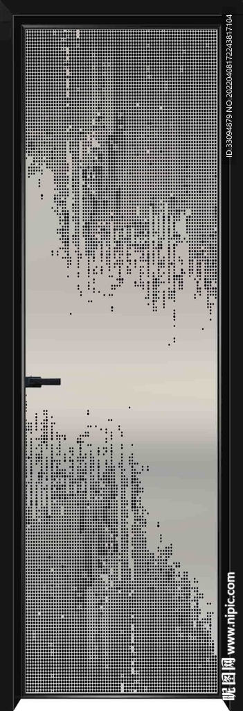 高清分层透明底平开门打印图