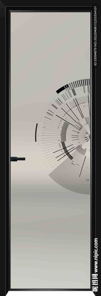 高清分层透明底平开门打印图