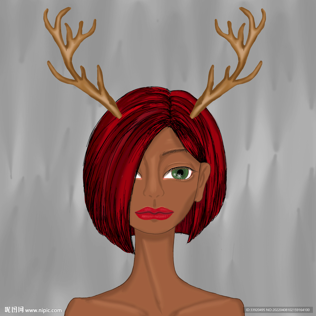 妮菲尔圣诞鹿红色发